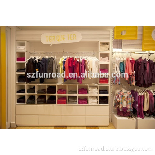 retail clothing store furniture clothing display rack with display shelves for shop decoration